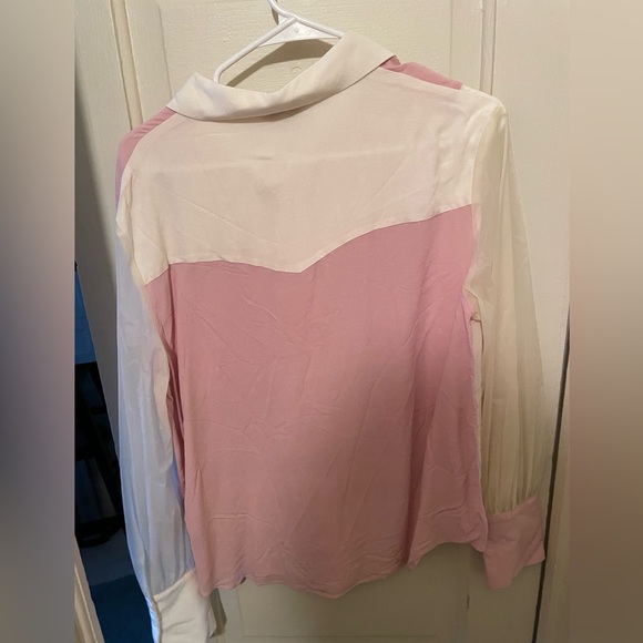 Cute abstract pink and cream button up S, last chance-donating 9/15 - Picture 4 of 4